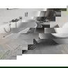 Mexen Oris voľne stojaca pri stene ryhovaná 150 x 75 cm, biela, prepad gun metal - 52871507500-95