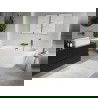 Mexen Oris voľne stojaca pri stene ryhovaná 150 x 75 cm, biela, prepad gun metal - 52871507500-95