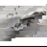 Mexen Oris voľne stojaca pri stene rebrovaná vaňa 150 x 75 cm, biela, prepad brúsený nikel - 52871507500-97