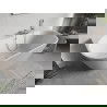 Mexen Oris voľne stojaca pri stene rebrovaná vaňa 150 x 75 cm, biela, prepad brúsený nikel - 52871507500-97