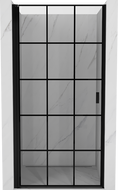 Mexen Mist-B sprchové dvere otváracie ľavé 90 cm, čierna mriežka, čierne - 8A2-090-000-70-77-L