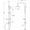 Mexen T40 sprchový stĺp, gun gray brúsený - 798404093-66