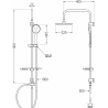 Mexen T40 sprchová stĺpová batéria, biela - 798404093-20