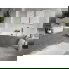 Mexen Oris samostatne stojaca rebrovaná vaňa 150 x 75 cm, biela/sivá, prepad gun metal - 52871507562-95