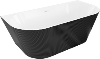 Mexen Oris voľne stojaca samostatne stojaca ryhovaná 150 x 75 cm, biela/čierna, prepad biely - 52871507575-20