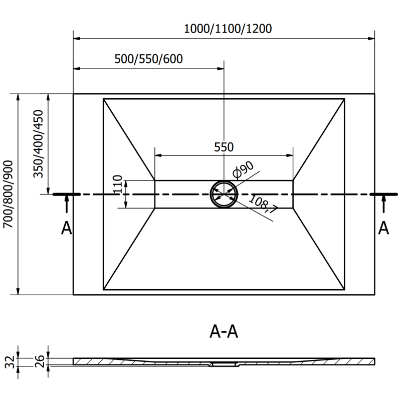 Mexen Toro pravoúhlová sprchová vanička SMC 120 x 90 cm, biela - 43109012