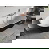 Mexen Oris voľne stojaca nástenná ryhovaná vaňa 150 x 75 cm, biela/čierna, prepad ružové zlato - 52871507575-60