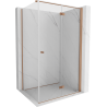 Mexen Mist-F T skladacie sprchové dvere pravé 80 x 90 cm, priehľadné, brúsená meď - 8A6T-080-090-65-00-P