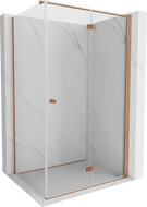 Mexen Mist-F T skladacie sprchové dvere pravé 80 x 90 cm, priehľadné, brúsená meď - 8A6T-080-090-65-00-P