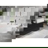 Mexen Oris voľne stojaca pri stene ryhovaná vaňa 170 x 80 cm, biela, čierny prepad - 52871708000-70