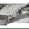 Mexen Oris voľne stojaca prístenová ryhovaná vaňa 170 x 80 cm, biela/sivá, prepad chróm - 52871708062-01