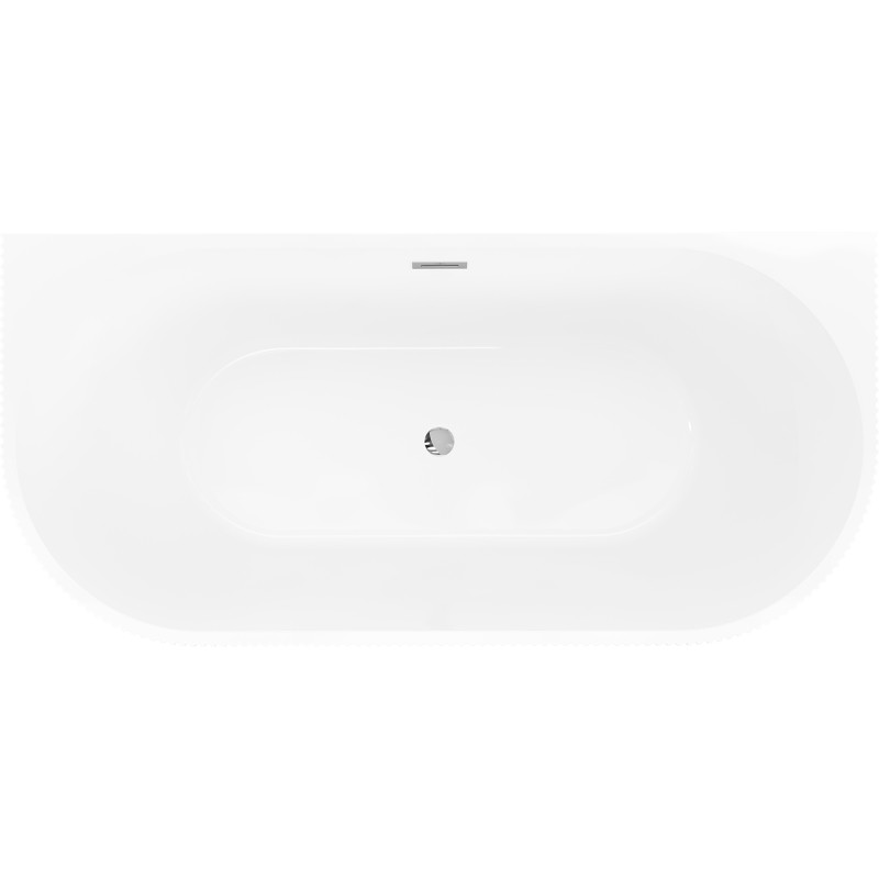 Mexen Oris voľne stojaca pri stene umiestnená ryhovaná vaňa 170 x 80 cm, biela/čierna, prepad chróm - 52871708075-01