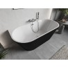Mexen Oris voľne stojaca pri stene umiestnená ryhovaná vaňa 170 x 80 cm, biela/čierna, prepad chróm - 52871708075-01