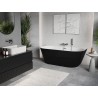 Mexen Oris voľne stojaca pri stene umiestnená ryhovaná vaňa 170 x 80 cm, biela/čierna, prepad chróm - 52871708075-01