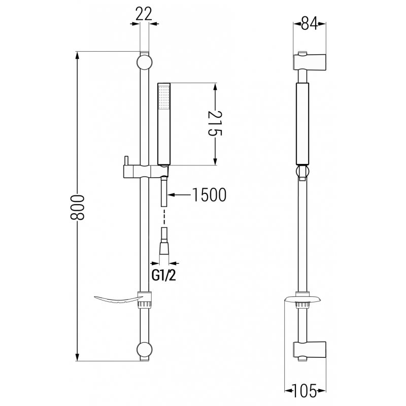 Mexen DF77 sprchová sada posuvná, zlatá - 785774582-50
