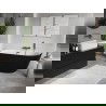 Mexen Oris voľne stojaca pri stene ryhovaná vaňa 170 x 80 cm, biela/čierna, prepad gun metal - 52871708075-95