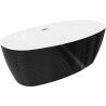 Mexen Lira samostatne stojaca vaňa vzor 170 x 80 cm, biela/čierna, preliv chróm - 52831708075-01