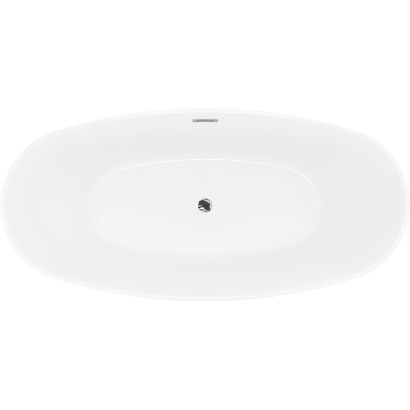 Mexen Lira samostatne stojaca vaňa vzor 170 x 80 cm, biela/čierna, preliv chróm - 52831708075-01