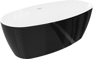 Mexen Lira voľne stojaca vaňa vzor 170 x 80 cm, biela/čierna, biely preliv- 52831708075-20