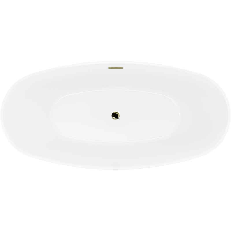 Mexen Lira voľne stojaca vaňa vzor 170 x 80 cm, biela/čierna, prepad zlatý - 52831708075-50