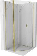 Mexen Mist päťuholníková sprchová kabína s otočnými dverami 100 x 100 cm, priehľadná, zlatá - 8A8-100-100-50-00