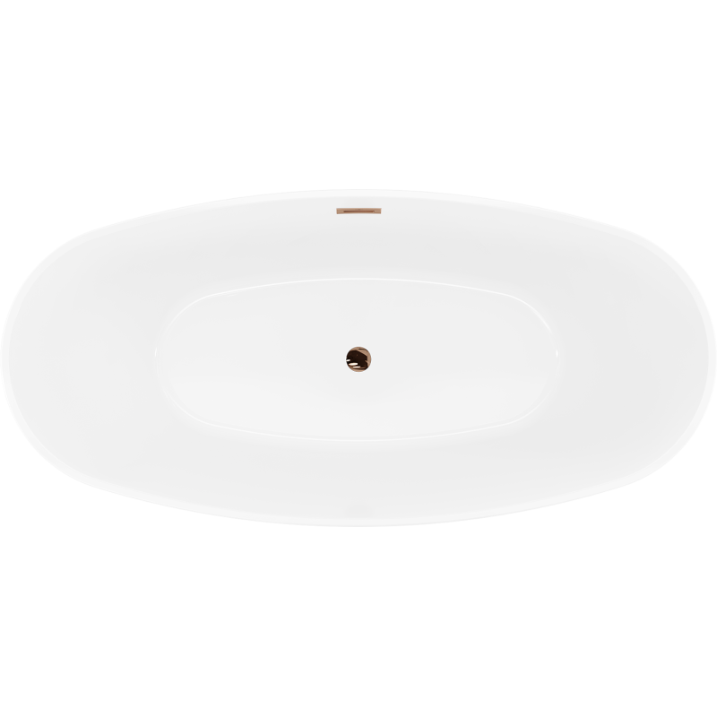 Mexen Lira voľne stojaca vaňa vzor 170 x 80 cm, biela/čierna, prepad ružové zlato - 52831708075-60