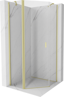 Mexen Mist päťuholníková sprchová kabína výklopná 90 x 90 cm, transparentná, zlato kartáčovaná - 8A8-090-090-55-00