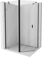 Mexen Mist asymetrická päťuholníková sprchová kabína otváracia 100 x 80 cm, transparentná, čierna - 8A8-100-080-70-00