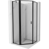 Mexen Mist päťuholníková sprchová kabína s otočnými dverami, ľavá 80 x 80 cm, čierny rám, čierna - 8A8-080-080-70-70-L