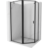 Mexen Mist asymetrická štvorožná sprchová kabína ľavá 90 x 80 cm, čierny rám, čierna - 8A8-090-080-70-70-L