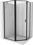 Mexen Mist asymetrická päťuholníková sprchová kabína ľavá 100 x 80 cm, čierny rám, čierna - 8A8-100-080-70-70-L