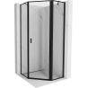 Mexen Mist päťuholníkový sprchový kút pravý 90 x 90 cm, čierny rám, čierny - 8A8-090-090-70-70-P