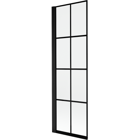 Mexen Mist vaničkový paraván 1-krídlový ľavý 60 x 150 cm, čierna mriežka, čierny - 8A9-060-001-70-77-L