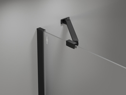 Mexen Mist asymetrická päťuholníková sprchová kabína, pravostranná 100 x 90 cm, čierna mriežka, čierna - 8A8-100-090-70-77-P