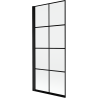 Mexen Mist sprchová priečka 1-krídlová ľavá 80 x 150 cm, čierna mriežka, čierna - 8A9-080-001-70-77-L