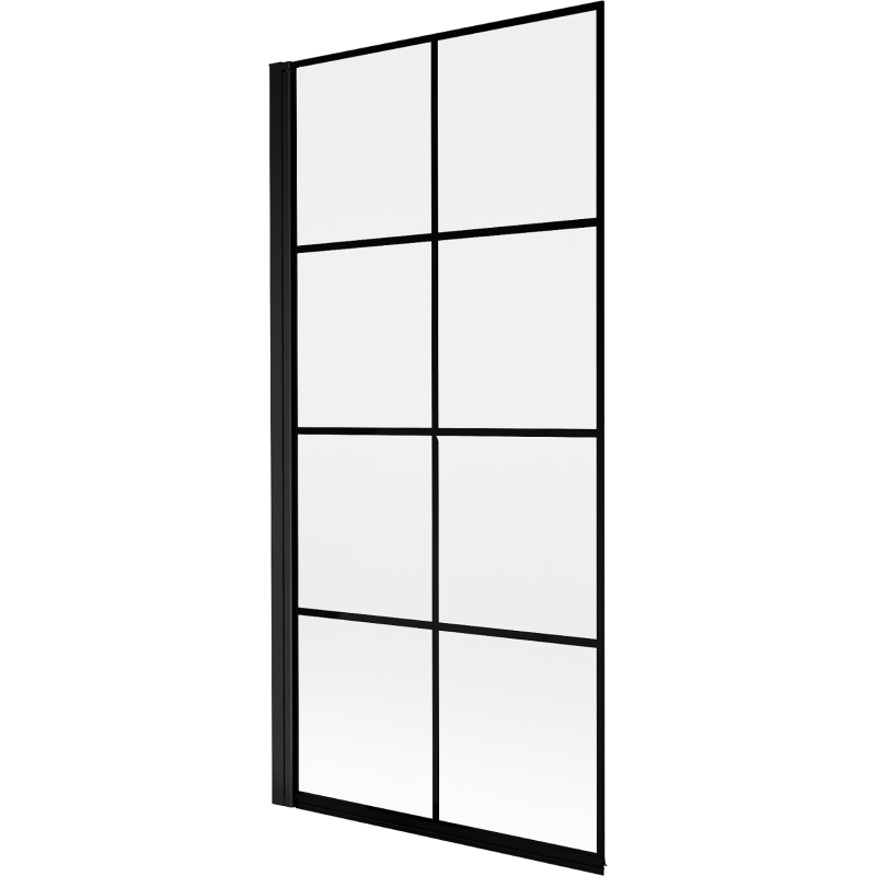 Mexen Mist sprchová stena 1-krídlová ľavá 90 x 150 cm, čierna mriežka, čierna - 8A9-090-001-70-77-L