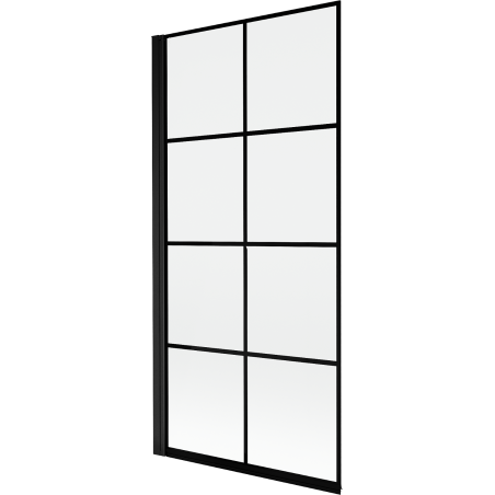 Mexen Mist sprchová stena 1-krídlová ľavá 90 x 150 cm, čierna mriežka, čierna - 8A9-090-001-70-77-L