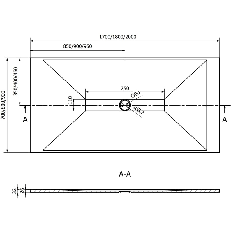 Mexen Toro obdĺžnikový sprchový kútik SMC 200 x 70 cm, čierny - 43707020