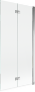 Mexen Mist pravá dvojkrídla vaňová zástenka 90 x 150 cm, transparentná, chróm - 8A9-090-002-01-00-P