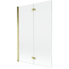 Mexen Mist sprchová zástenka 2-krídlová ľavá 120 x 150 cm, transparentná, zlatá - 8A9-120-002-50-00-L