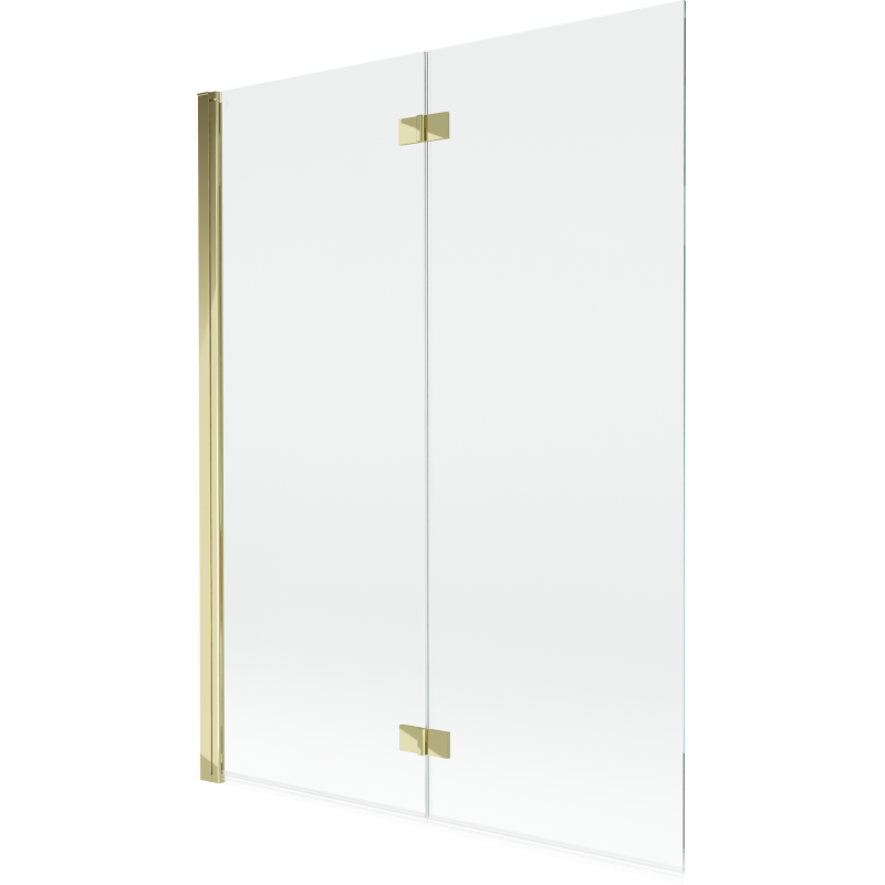 Mexen Mist, sprchový paraván, 2-krídlový, ľavý 130 x 150 cm, transparentný, zlatý - 8A9-130-002-50-00-L