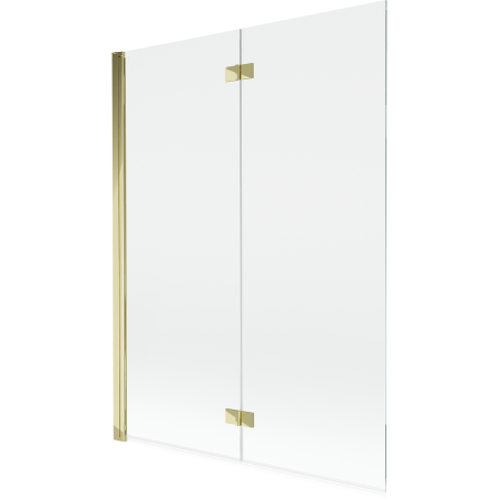 Mexen Mist sprchový paraván dvojkrídlový ľavý 130 x 150 cm, transparentný, zlatý - 8A9-130-002-50-00-L