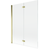 Mexen Mist, sprchový paraván, 2-krídlový, ľavý 130 x 150 cm, transparentný, zlatý - 8A9-130-002-50-00-L