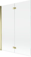 Mexen Mist sprchový paraván dvojkrídlový ľavý 130 x 150 cm, transparentný, zlatý - 8A9-130-002-50-00-L