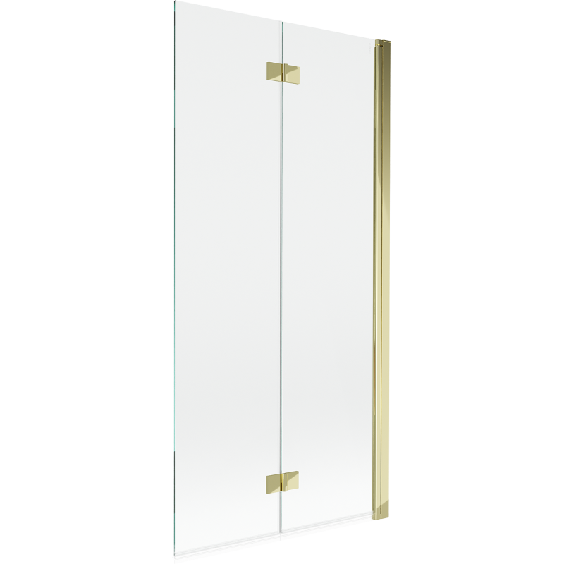 Mexen Mist sprchový záves 2-krídlový pravý 90 x 150 cm, priehľadný, zlatý - 8A9-090-002-50-00-P