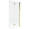 Mexen Mist sprchový záves 2-krídlový pravý 90 x 150 cm, priehľadný, zlatý - 8A9-090-002-50-00-P