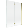 Mexen Mist sprchová zástená 2-krídlová pravá 130 x 150 cm, transparentná, zlatá - 8A9-130-002-50-00-P