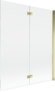 Mexen Mist sprchová zástena 2-krídlová pravá 140 x 150 cm, transparentná, zlatá - 8A9-140-002-50-00-P