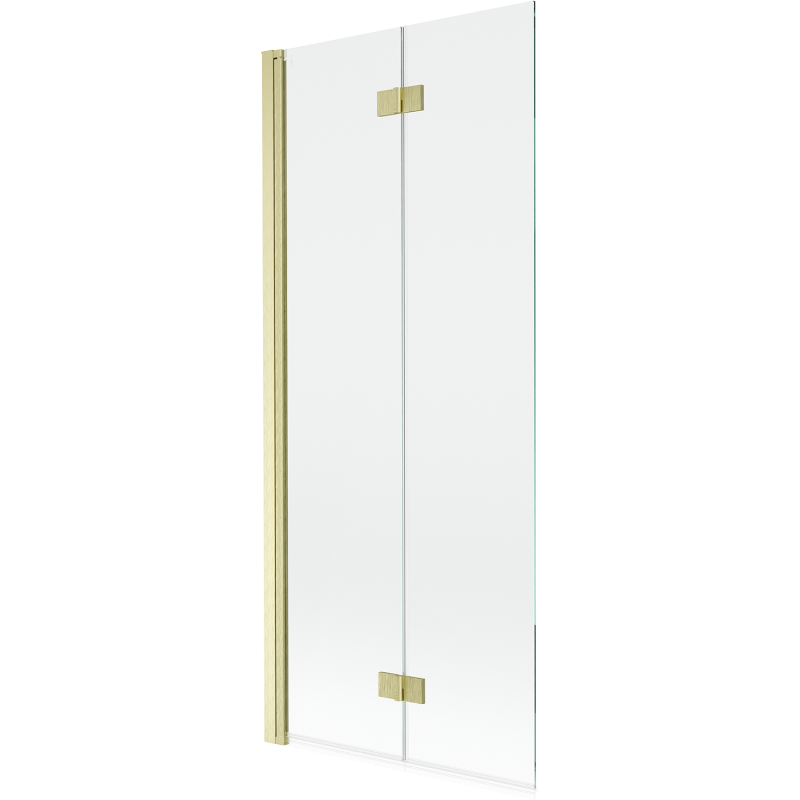 Mexen Mist sprchová zástenka, 2-krídlová, ľavá, 80 x 150 cm, transparentná, zlatá kartáčovaná - 8A9-080-002-55-00-L