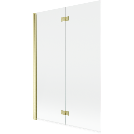 Mexen Mist sprchová zástenka dvojkrídlová ľavá 120 x 150 cm, transparentná, zlatá kartáčovaná - 8A9-120-002-55-00-L